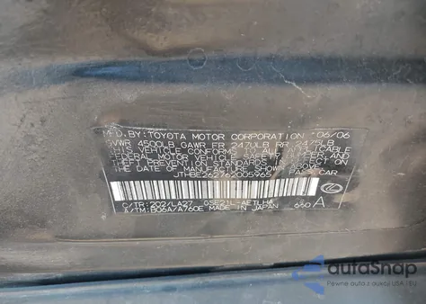 2006 Lexus Is 350 z USA, uszkodzony, nr VIN JTHBE262762005965